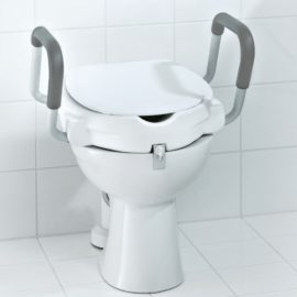Toalettsete med gripestang for sikkerhet hvit 150 kg A0072001