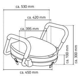Toalettsete med gripestang for sikkerhet hvit 150 kg A0072001