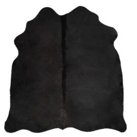 Ekte kuskinnteppe svart 150×170 cm