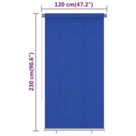 Utendørs rullegardin 120×230 cm blå HDPE