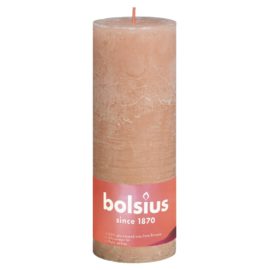 Rustikke søylelys Shine 4 stk 190×68 mm tåkete rosa