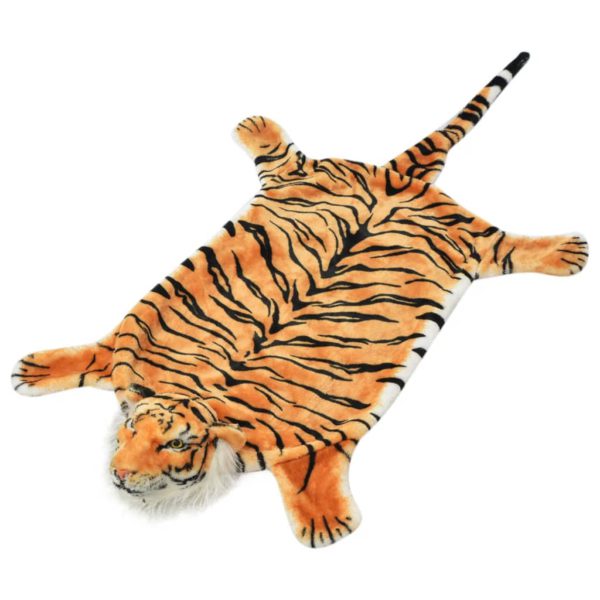 Tigerteppe plysj 144 cm brun