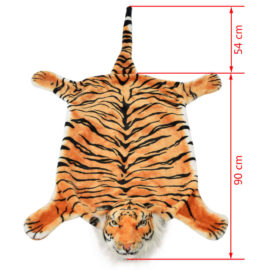 Tigerteppe plysj 144 cm brun