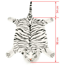 Tigerteppe plysj 144 cm hvit
