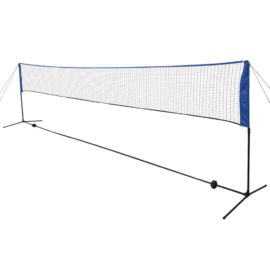 Badmintonnett med fjærballer 600×155 cm