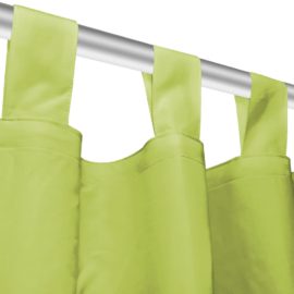 Mikrosateng gardiner med hemper 2 stk 140×175 cm grønn