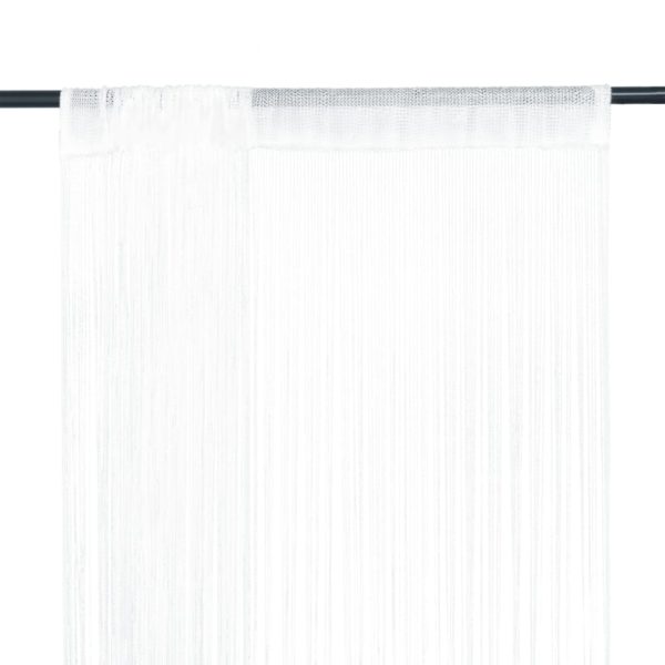 Trådgardiner 2 stk 100×250 cm hvit