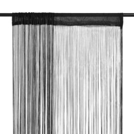 Trådgardiner 2 stk 140×250 cm svart