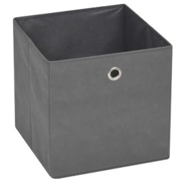 Oppbevaringsbokser 10 stk ikke-vevet stoff 32x32x32 cm grå