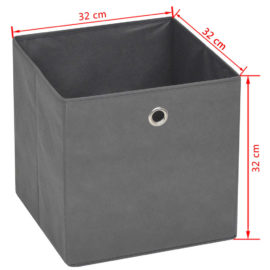 Oppbevaringsbokser 10 stk ikke-vevet stoff 32x32x32 cm grå