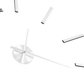 Veggklokke 3D moderne design 100 cm XXL sølv