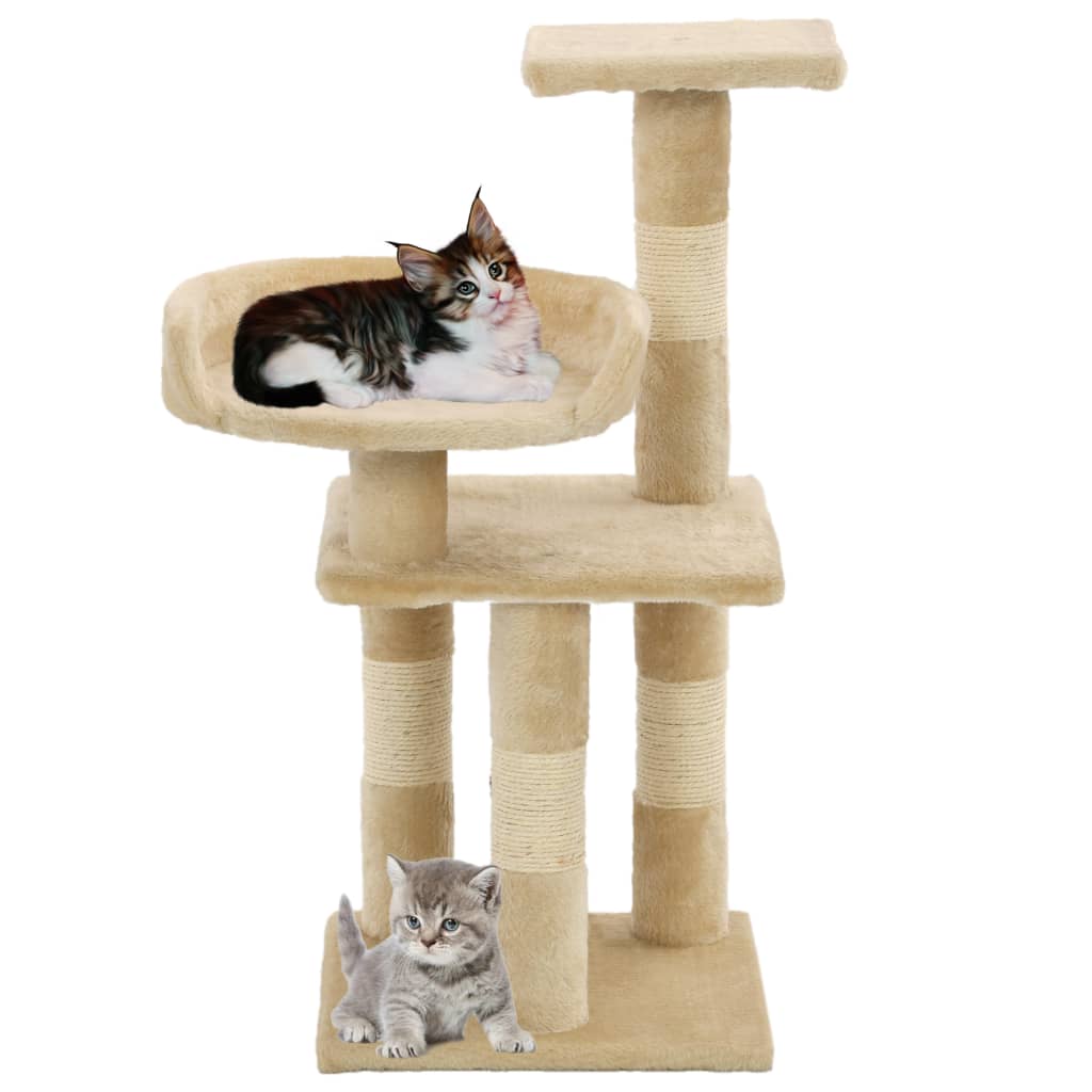 Kattetre med klorestolper i sisal 65 cm beige