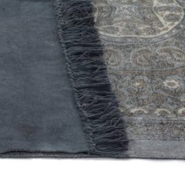 Gulvsteppe kilim-vevet bomull med mønster 120×180 cm grå