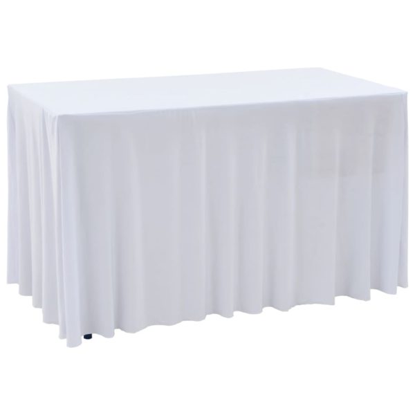 Elastisk bordduk med skjørt 2 stk 120×60,5×74 cm hvit