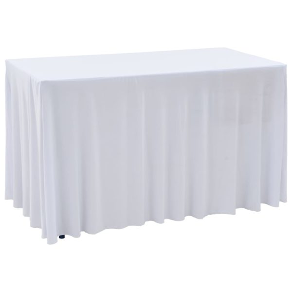 Elastisk bordduk med skjørt 2 stk 243x76x74 cm hvit