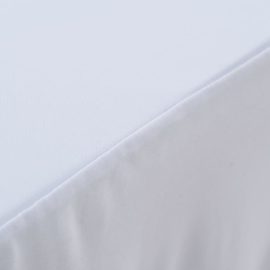 Elastisk bordduk med skjørt 2 stk 243x76x74 cm hvit