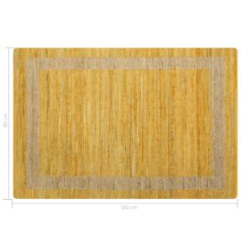 Håndlaget teppe jute gul 120×180 cm