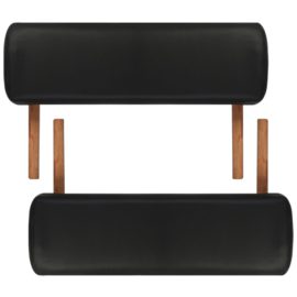 Sammenleggbart massasjebord 2 soner treramme svart