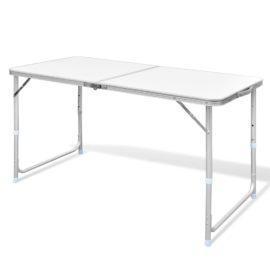 campingbord høydejusterbar aluminium 120 x 60 cm