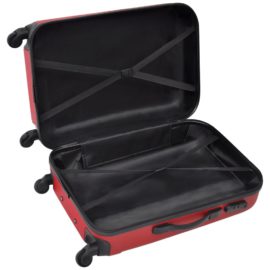 Hard koffertsett 3 stk rød 45,5/55/66 cm