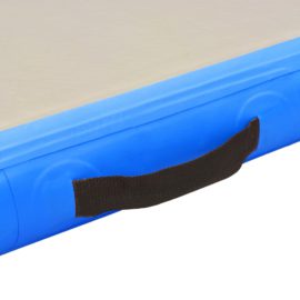 Oppblåsbar gymnastikkmatte med pumpe 300x100x10 cm PVC blå