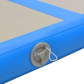 Oppblåsbar gymnastikkmatte med pumpe 500x100x10 cm PVC blå