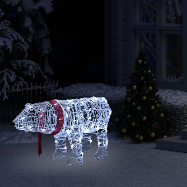 Dekorativt julelys bjørn 45 lysdioder 71x20x38 cm akryl