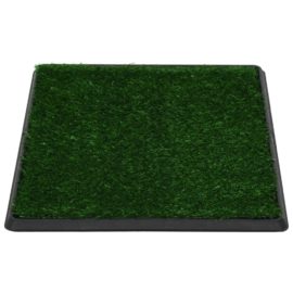 Dyretoalett med skuff og kunstgress grønn 64x51x3 cm WC
