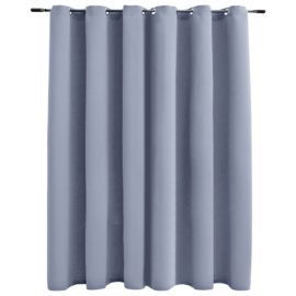 Lystett gardin med metallringer grå 290×245 cm