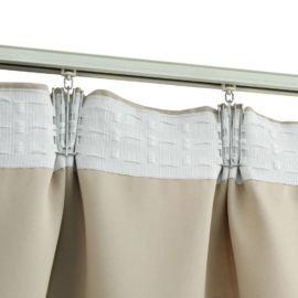 Lystette gardiner med kroker 2 stk beige 140×225 cm