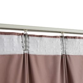 Lystette gardiner med kroker 2 stk fløyel antikk rosa 140x175cm