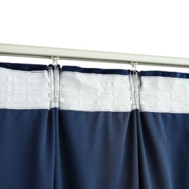 Lystette gardiner med kroker 2 stk fløyel mørkeblå 140×175 cm
