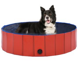 Sammenleggbart hundebasseng rød 120×30 cm PVC