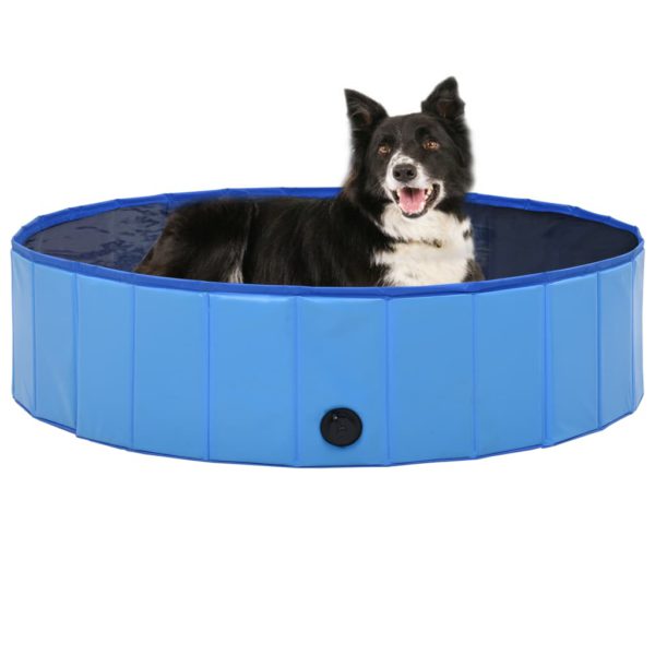 Sammenleggbart hundebasseng blå 120×30 cm PVC