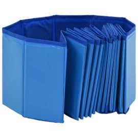 Sammenleggbart hundebasseng blå 160×30 cm PVC