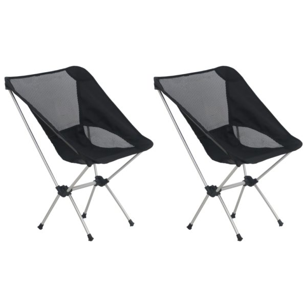 Sammenleggbare campingstoler 2 stk veske 54x50x56 cm aluminium