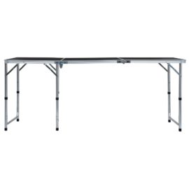 Sammenleggbart campingbord grå aluminium 180×60 cm