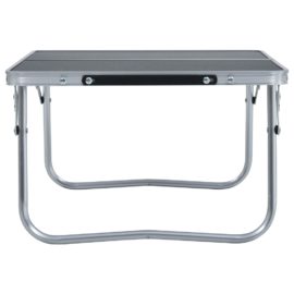 Sammenleggbart campingbord grå aluminium 60×40 cm