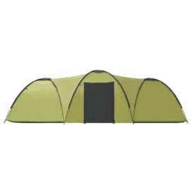 Campingtelt igloformet 650x240x190 cm for 8 personer grønn
