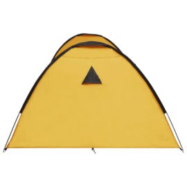 Campingtelt igloformet 650x240x190 cm for 8 personer gul