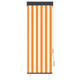 Utendørs rullegardin 60×250 cm hvit og oransje