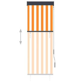 Utendørs rullegardin 60×250 cm hvit og oransje