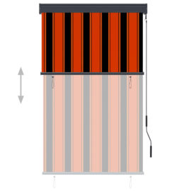 Utendørs rullegardin 100×250 cm oransje og brun