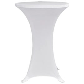 Stående bordduk Ø80 cm hvit strekk 4 stk