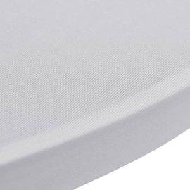 Stående bordduk Ø80 cm hvit strekk 4 stk