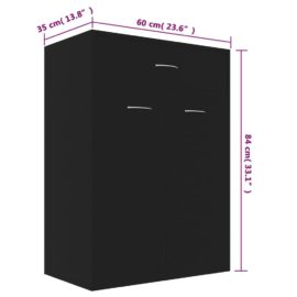 Skoskap svart 60x35x84 cm sponplate