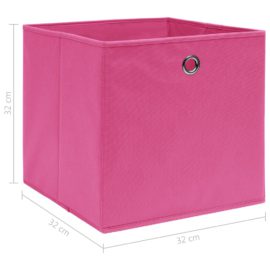 Oppbevaringsbokser 10 stk rosa 32x32x32 cm stoff