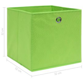 Oppbevaringsbokser 10 stk grønn 32x32x32 cm stoff