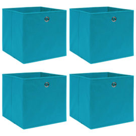 Oppbevaringsbokser 4 stk babyblå 32x32x32 cm stoff