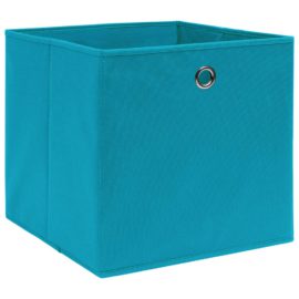 Oppbevaringsbokser 4 stk babyblå 32x32x32 cm stoff
